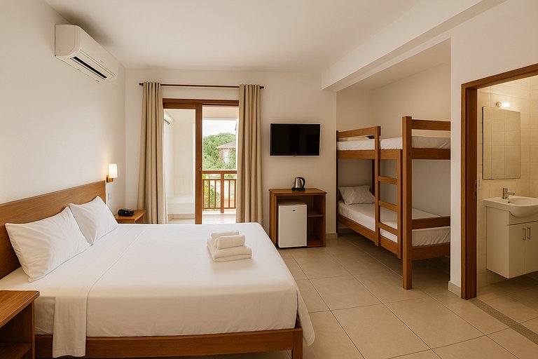 Suite Privativa cama casal e Beliche