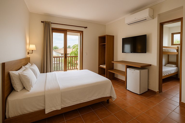 Suite Privativa cama casal e Beliche