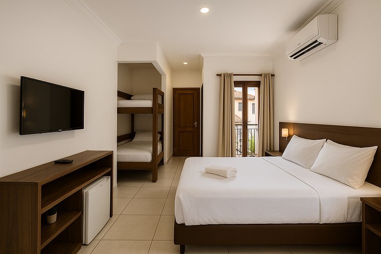 Suite Faília cama casal e 2 Beliches- 6 hospedes