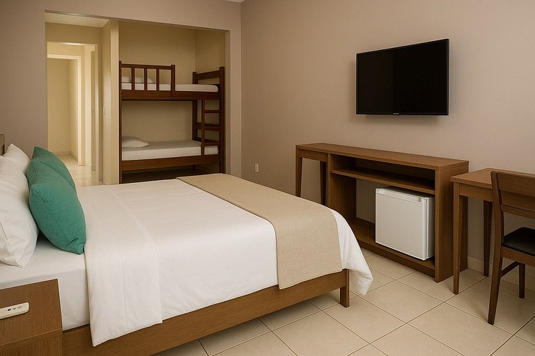Suite Privativa cama casal e Beliche